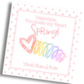Slinky Spring Valentine Card - Rainbow