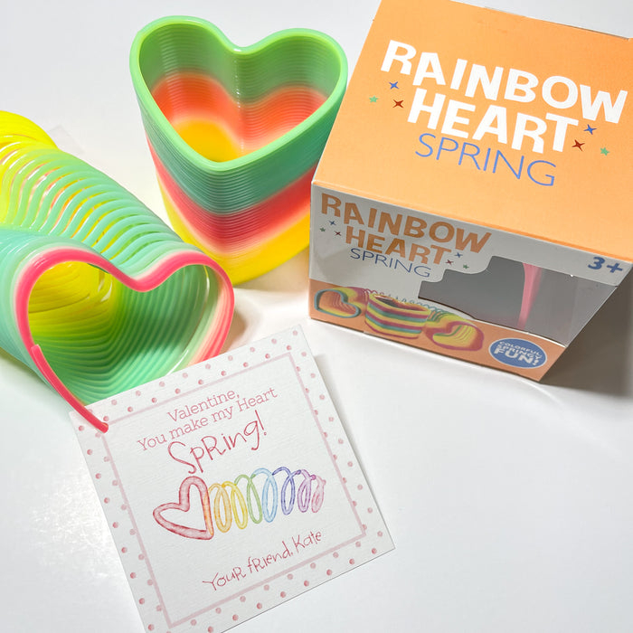 Slinky Spring Valentine Card - Rainbow