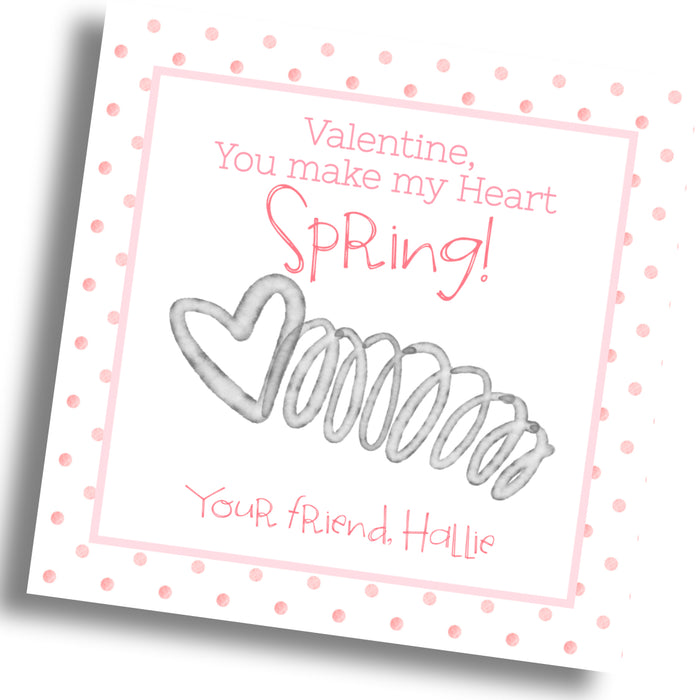 Slinky Spring Valentine Card - Silver