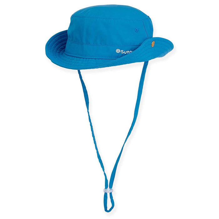 Small Heads Boonie Hat with Chin Cord - Sunny Dayz™ Bucket Hat Sun N Sand Hats HK404C-L Blue 55 cm