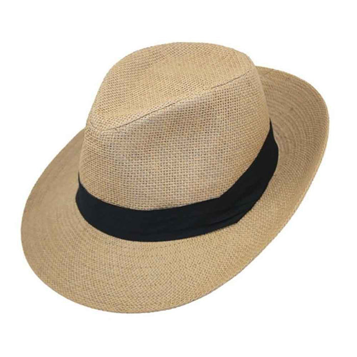 Small Heads Wide Brim Summer Fedora Hat- Jeanne Simmons Hats Fedora Hat Jeanne Simmons Accessories JS6761tns Tan Small (56cm)