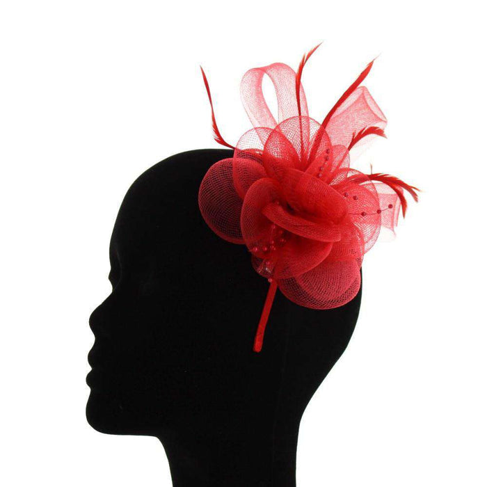 Small Mesh Fascinator with Feather Accent Fascinator Something Special LA
