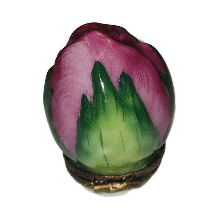 Small Rosebud on Stem Porcelain Limoges Box