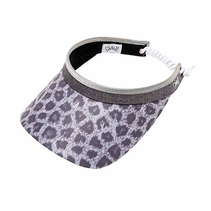 Snow Leopard Golf Sun Visor with Coil Lace by GloveIt Visor Cap GloveIt V266 Grey