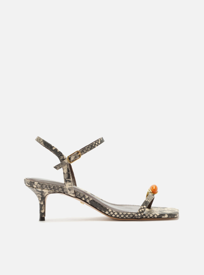 Sofia Mid Stiletto Leather Sandal Sandals U/26