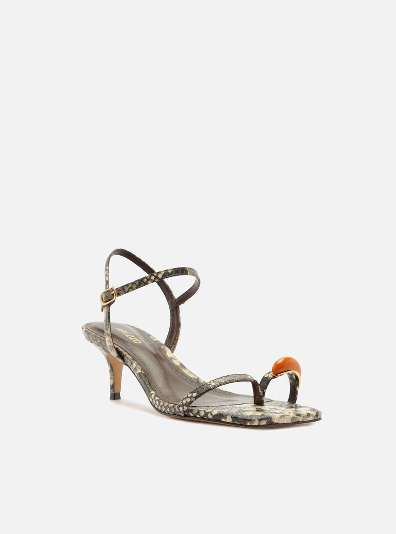 Sofia Mid Stiletto Leather Sandal Sandals U/26
