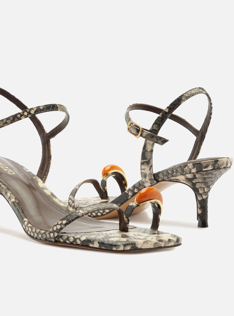 Sofia Mid Stiletto Leather Sandal Sandals U/26