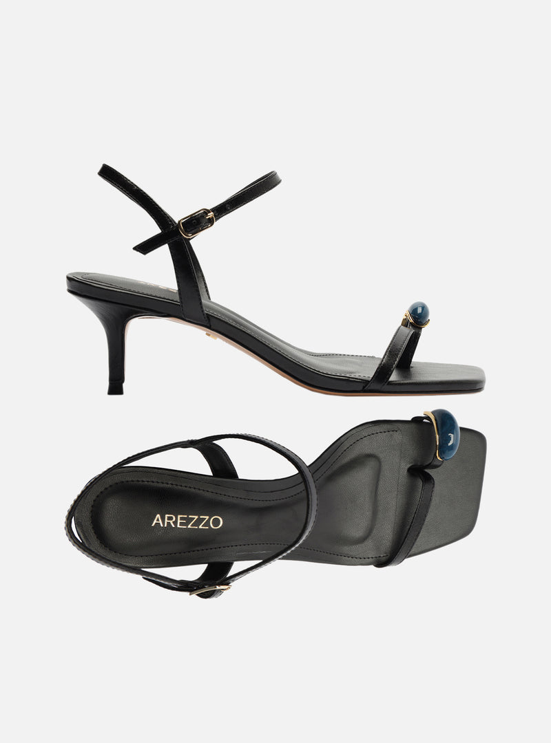 Sofia Mid Stiletto Leather Sandal Sandals U/26