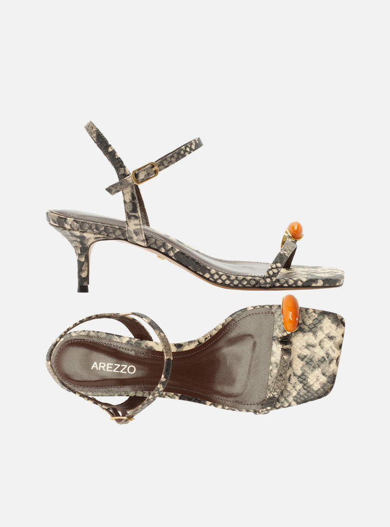 Sofia Mid Stiletto Leather Sandal Sandals U/26