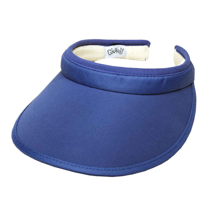 Solid Color Clip On Golf Sun Visor by GloveIt Visor Cap GloveIt V201 Blue