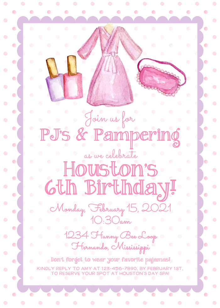 Spa & Pampering Birthday Invitation