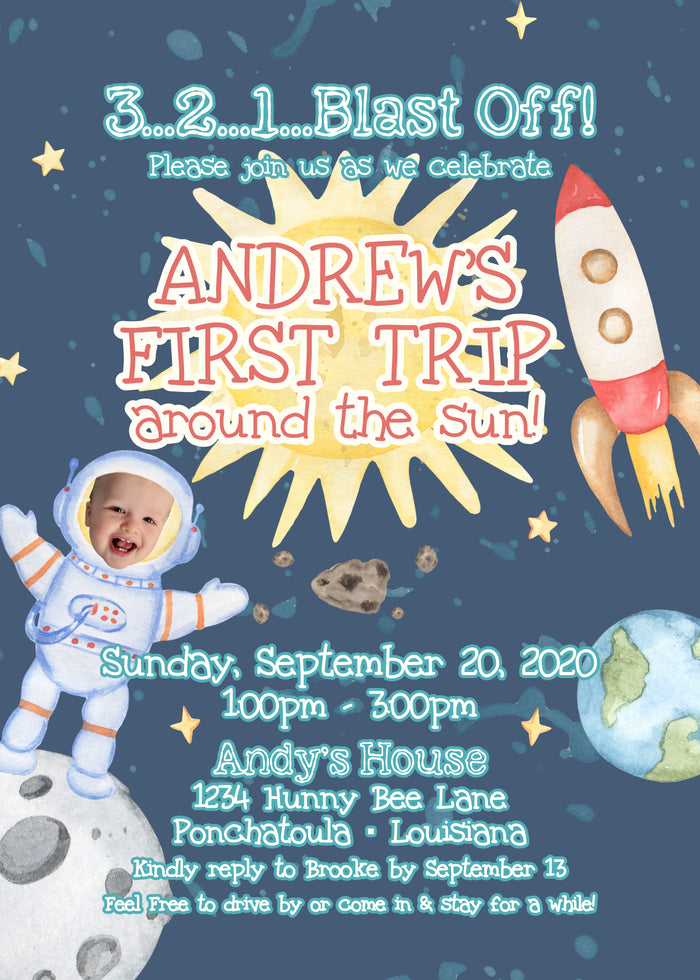 Space Birthday Invitation
