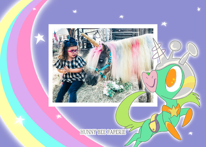 Space Unicorn Birthday Invitation