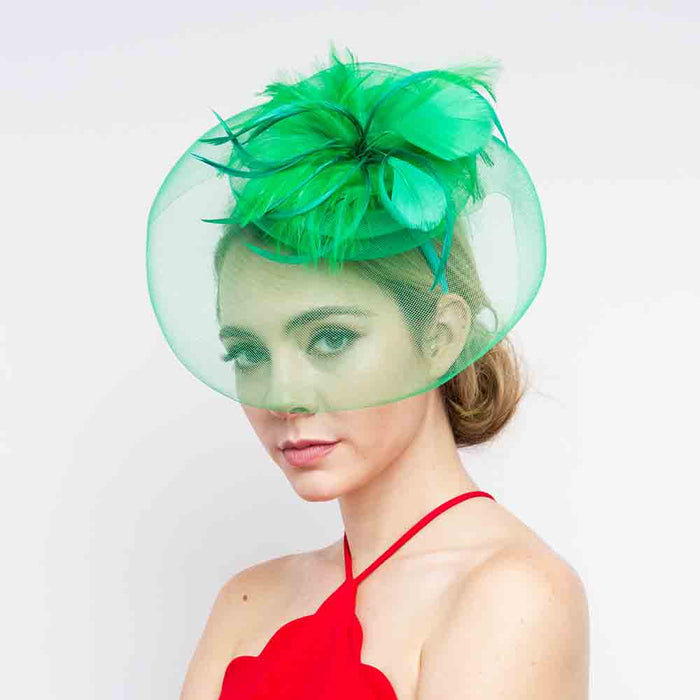 Spiral Flower with Feather Burst Fascinator Fascinator Something Special LA
