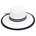 Spratley Black and White Sun Hat - Sun 'N' Sand Hats Wide Brim Sun Hat Sun N Sand Hats hh1124wh White M/L (58 cm)