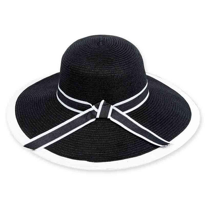 Spratley Black and White Sun Hat - Sun 'N' Sand Hats Wide Brim Sun Hat Sun N Sand Hats
