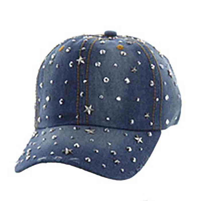 Star Studded Denim Baseball Cap Cap Something Special LA htc859dd Dark Denim