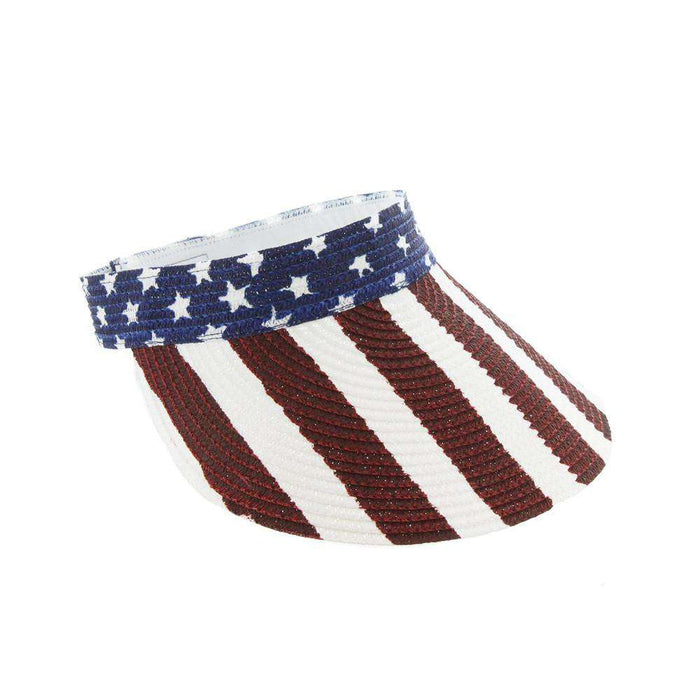 Stars and Stripes Sun Visor Visor Cap Something Special LA HTP755WH White
