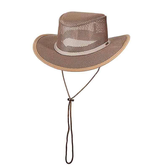 Stetson Hats Mesh Outback Hat for Men up to XXL - Mushroom Safari Hat Stetson Hats STC205MSHRM1 Mushroom Small