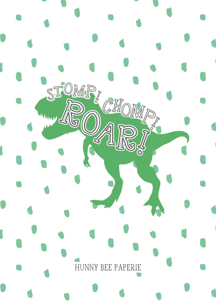 Stomp! Chomp! Roar! Dinosaur Birthday Invitation