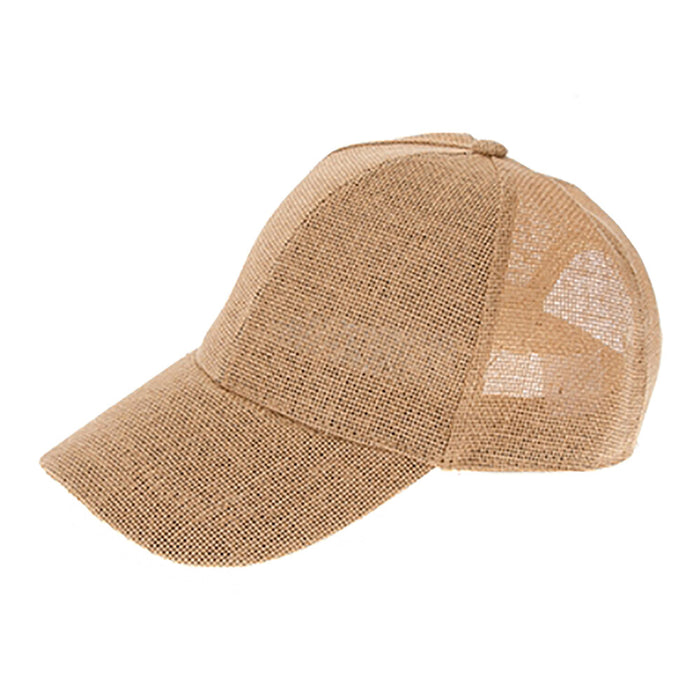 Straw Mesh Baseball Cap for Small Heads - Boardwalk Style Cap Boardwalk Style Hats DA2962-TAN Tan Small (55 cm)