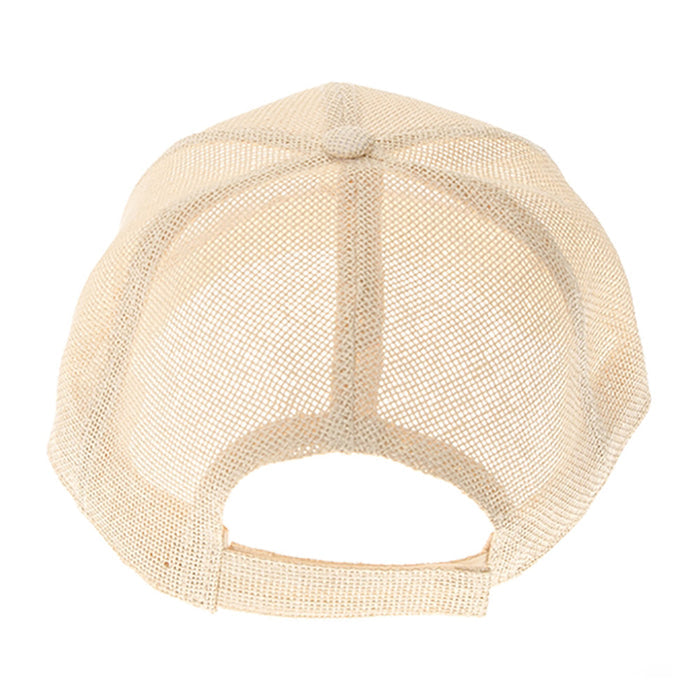 Straw Mesh Baseball Cap for Small Heads - Boardwalk Style Cap Boardwalk Style Hats