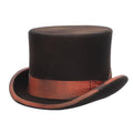 Stunt 5.5" Tall Distressed Wool Felt Top Hat - Scala Hat Top Hat Scala Hats WF577 Black Medium (57 cm)