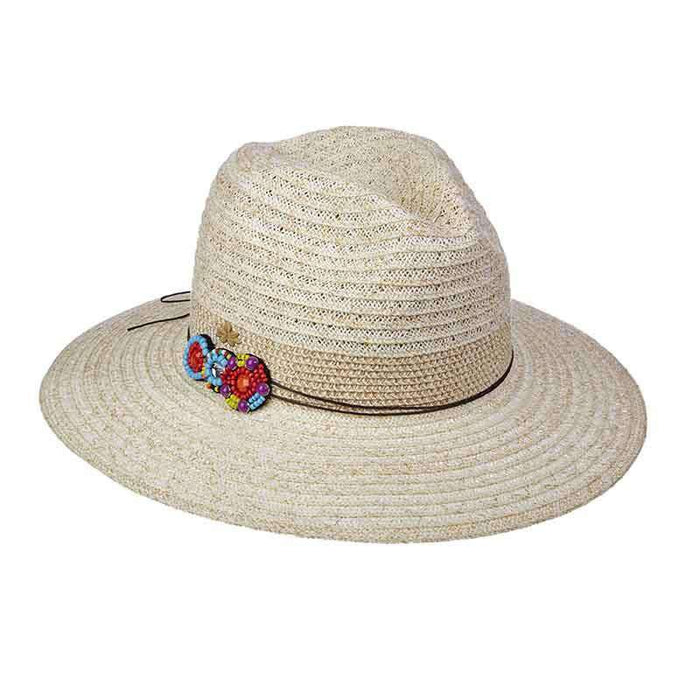 Summer Safari Hat with Bead Applique by Cappelli Straworld Safari Hat Cappelli Straworld csw290NT Natrual