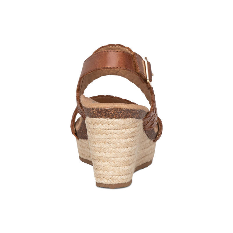 Summer Woven Quarter Strap Wedge #color_cognac