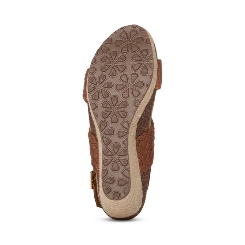 Summer Woven Quarter Strap Wedge #color_cognac