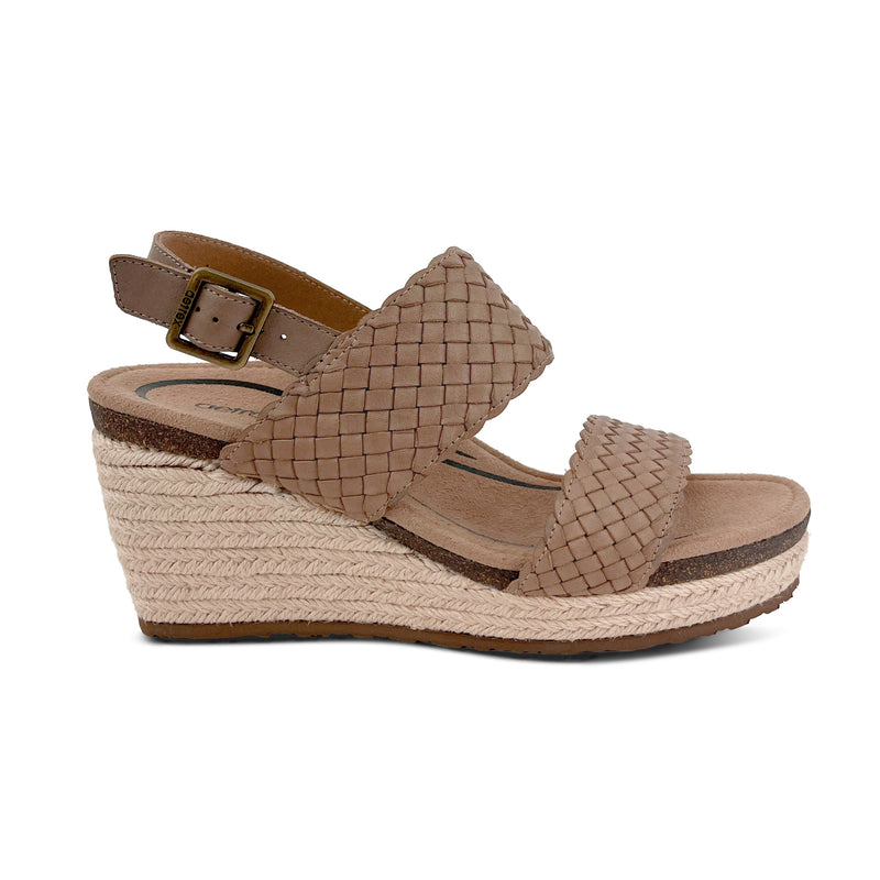 Summer Woven Quarter Strap Wedge #color_taupe
