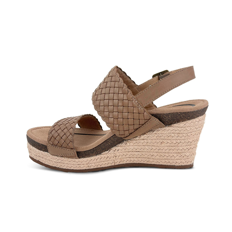 Summer Woven Quarter Strap Wedge #color_taupe