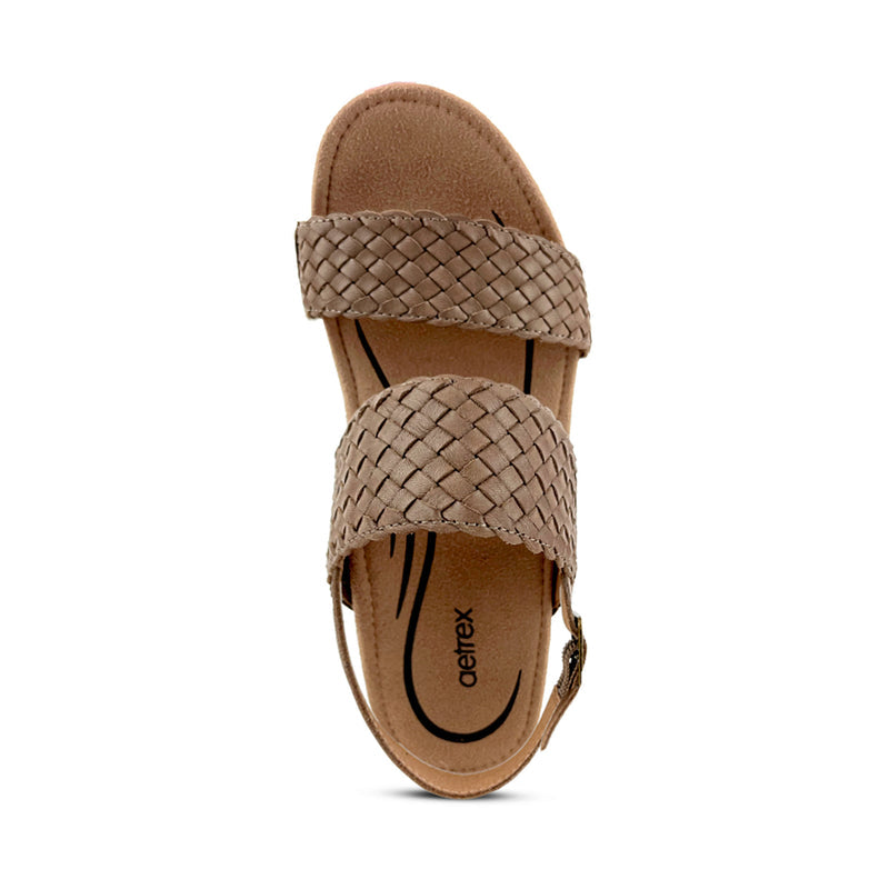 Summer Woven Quarter Strap Wedge #color_taupe