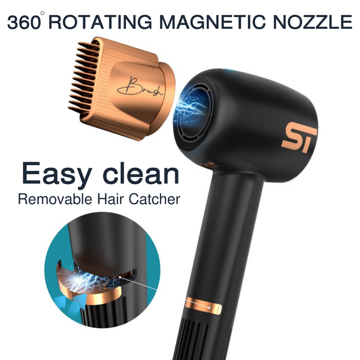 Supreme Tools Hair Dryer Magnetic Nozzle Attachment with 360 Degree Rotating Design