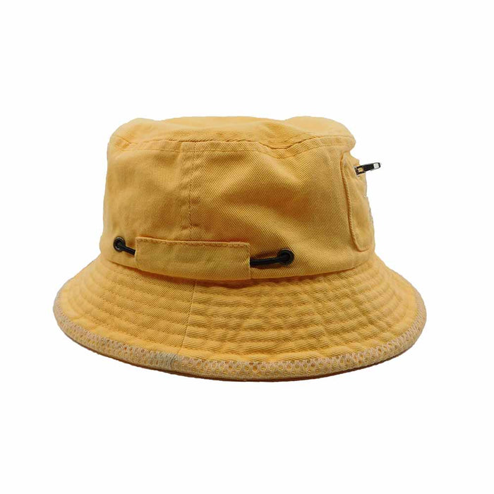 Surfers Club Yellow Bucket Hat with Pocket - DPC Kids Bucket Hat Dorfman Hat Co.