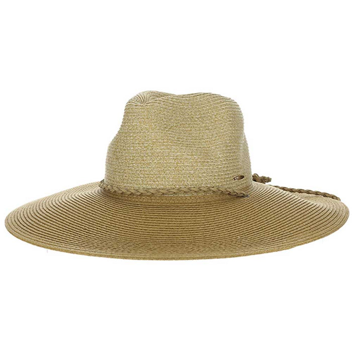 Suze Two Tone Wide Brim Safari Sun Hat - John Callanan Safari Hat Callanan Hats CR367-TAN Tan Medium (57 cm)