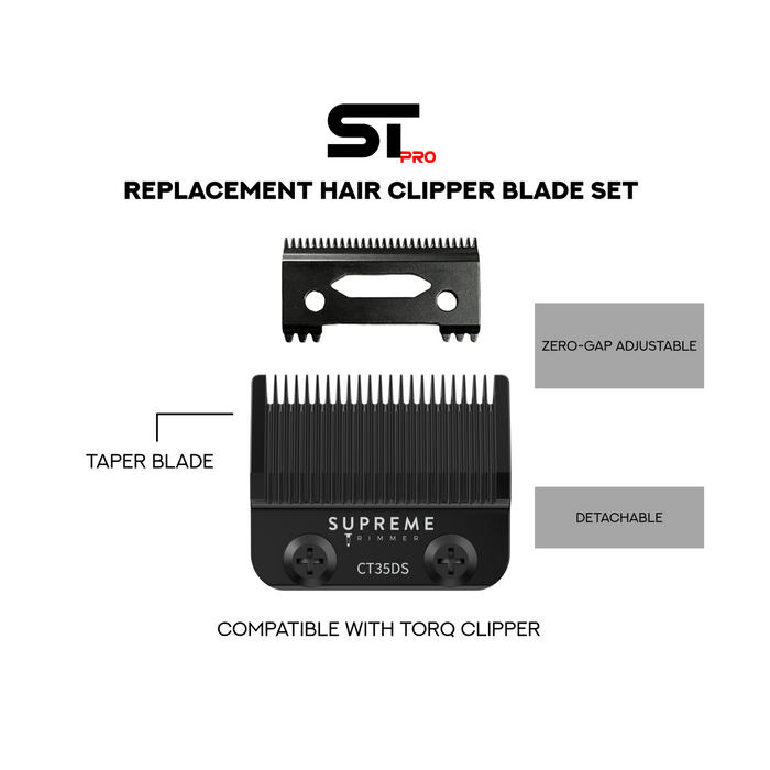 TORQ Clipper CT35DS Taper Blade Specifications and Dimensions