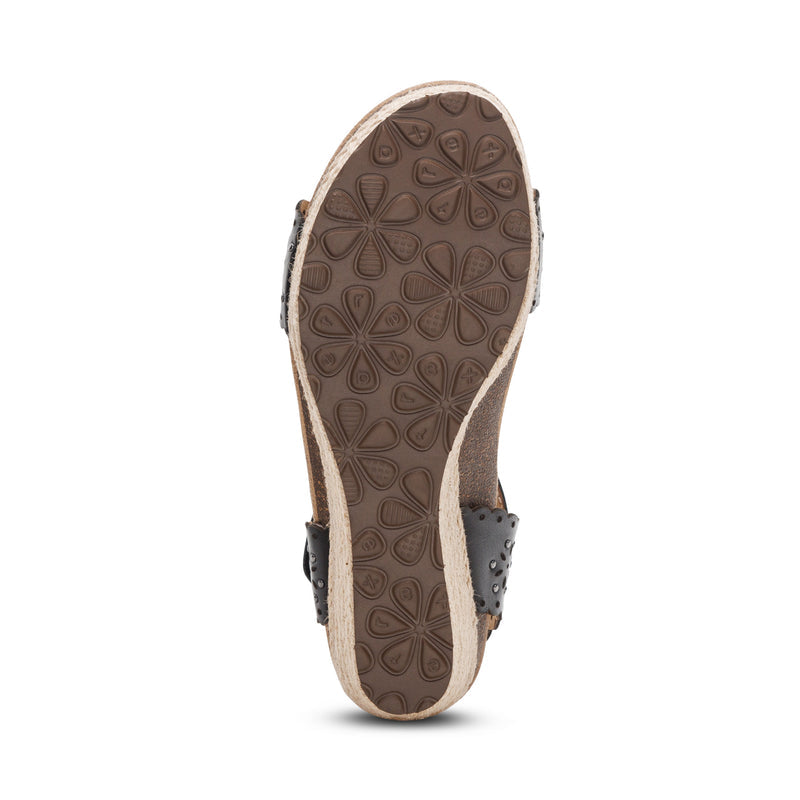 Sydney Quarter Strap Espadrille Wedge #color_black-cutout