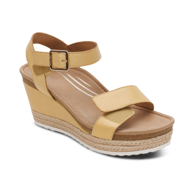 Sydney Quarter Strap Espadrille Wedge #color_butter