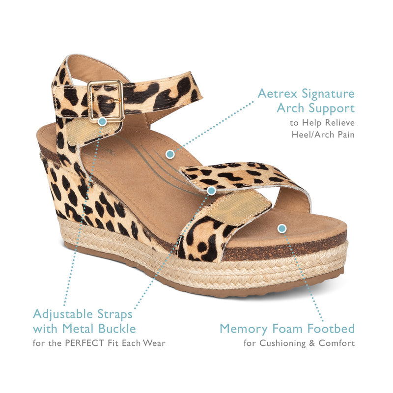 Sydney Quarter Strap Espadrille Wedge #color_cognac leather