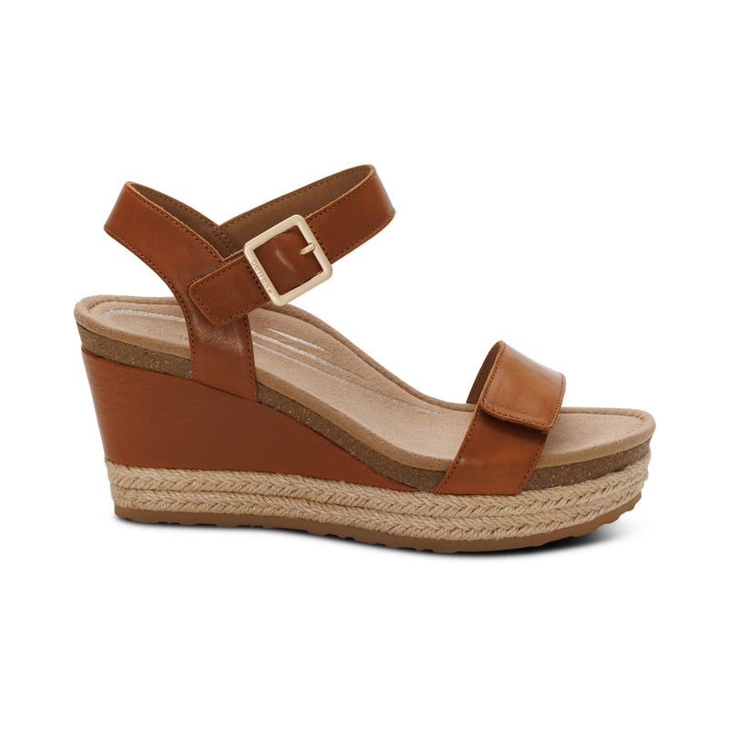 Sydney Quarter Strap Espadrille Wedge #color_cognac