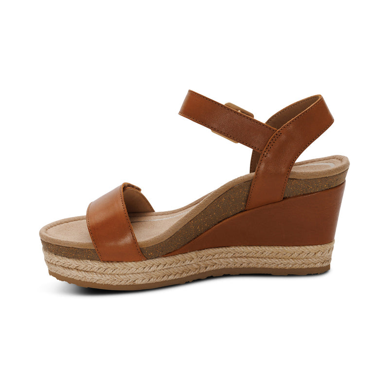 Sydney Quarter Strap Espadrille Wedge #color_cognac