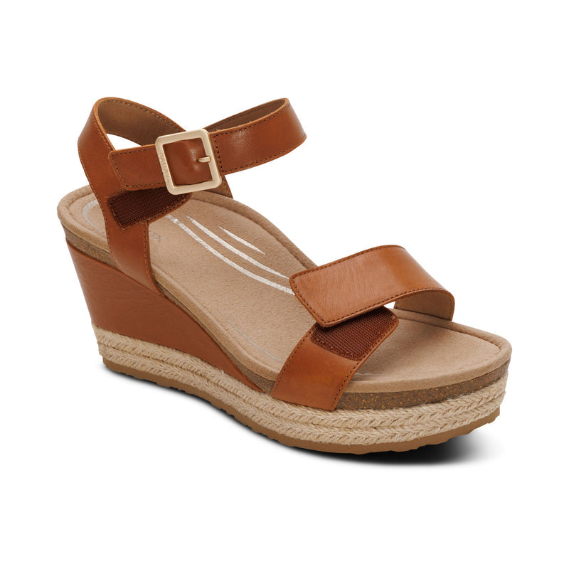 Sydney Quarter Strap Espadrille Wedge #color_cognac