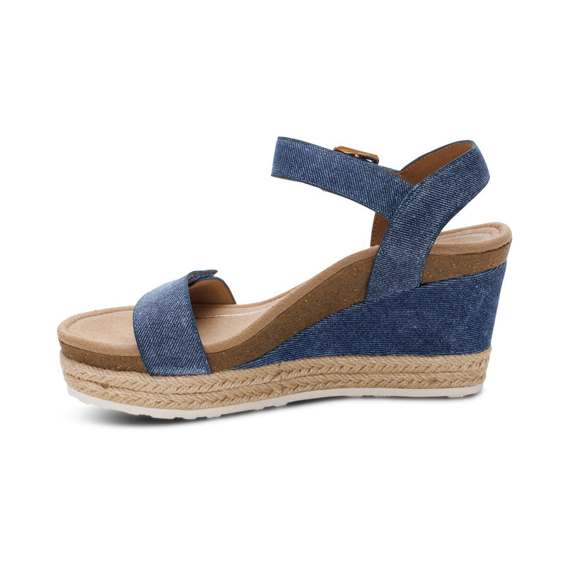 Sydney Quarter Strap Espadrille Wedge #color_denim