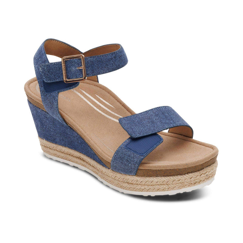 Sydney Quarter Strap Espadrille Wedge #color_denim