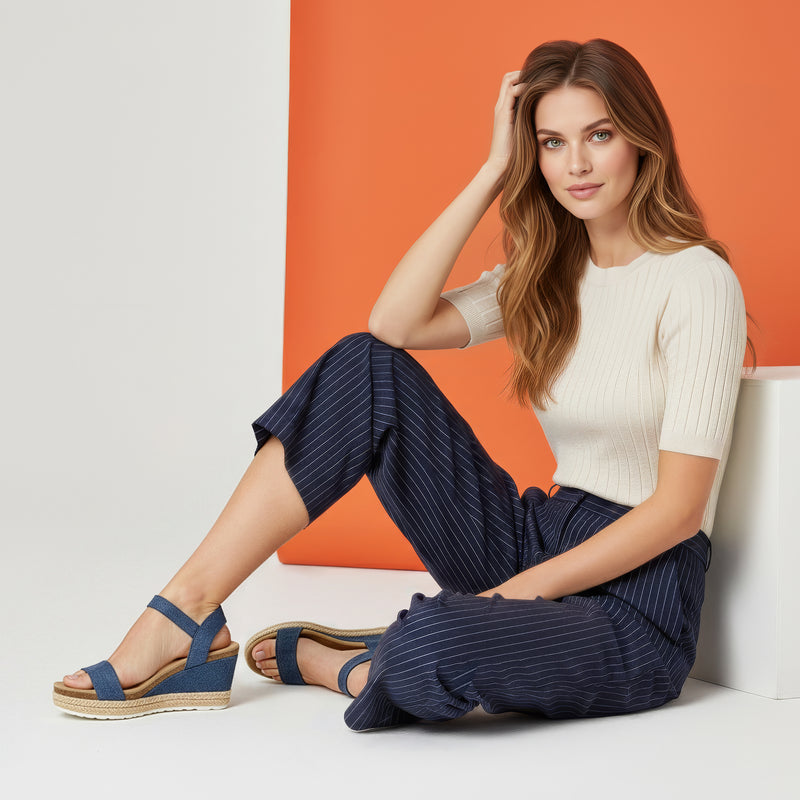 Sydney Quarter Strap Espadrille Wedge #color_denim