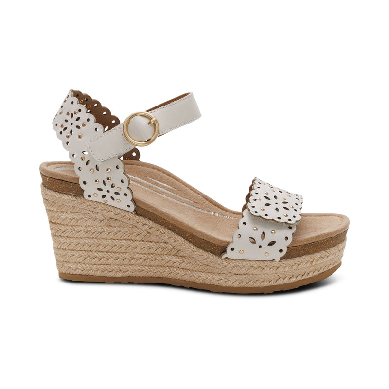 Sydney Quarter Strap Espadrille Wedge #color_ivory cutout