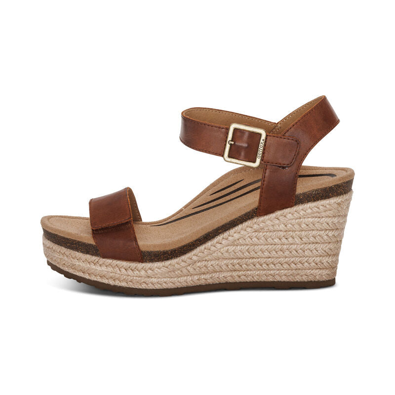 Sydney Quarter Strap Espadrille Wedge #color_walnut