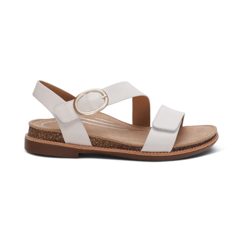 Tamara Asymmetrical Quarter Strap Sandal #color_ivory