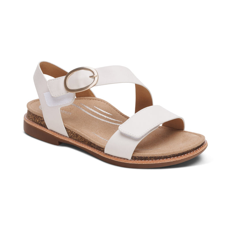 Tamara Asymmetrical Quarter Strap Sandal #color_ivory